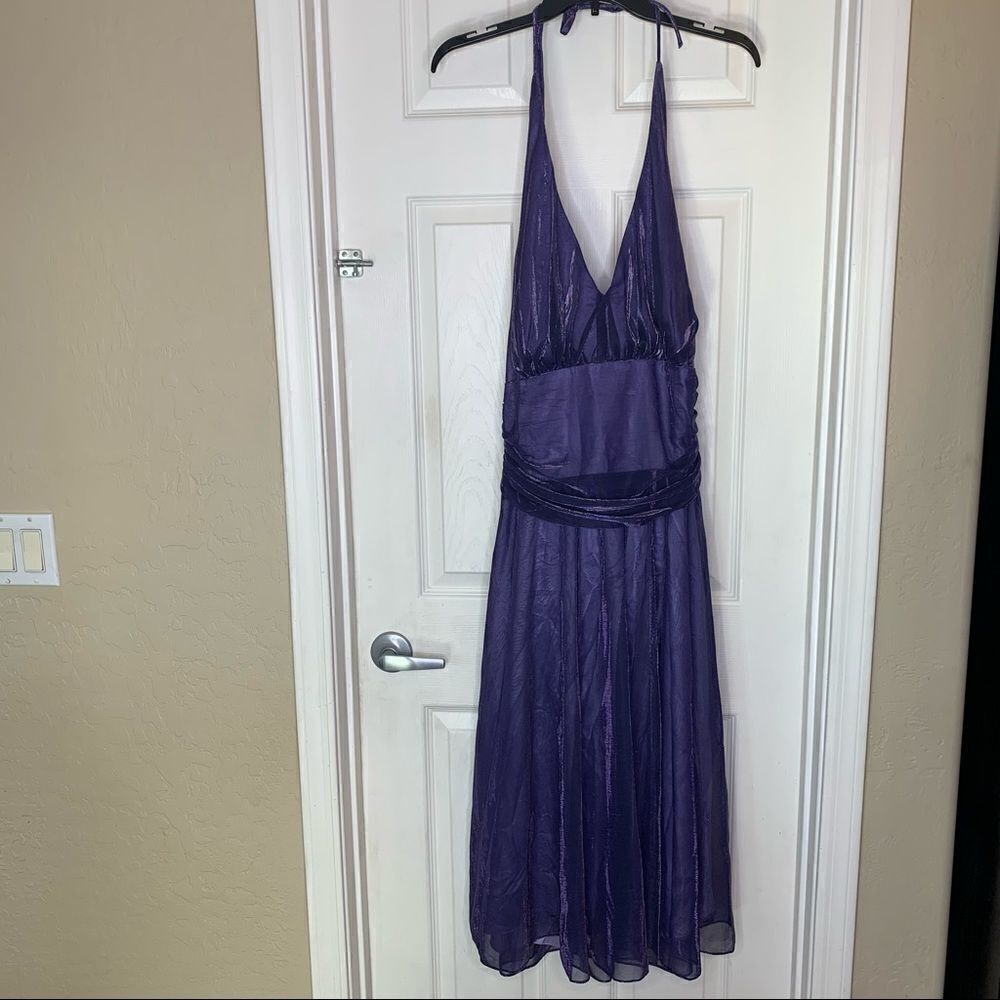 Dollar Brand Clothing Purple Shimmer Halter Prom Dress Size 2X